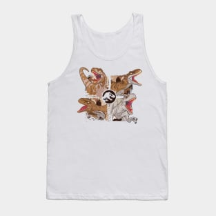 Prehistoric Fury: Velociraptor Roars Tank Top